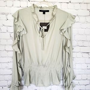 Marc New York Silky Ruffled Peplum Blouse